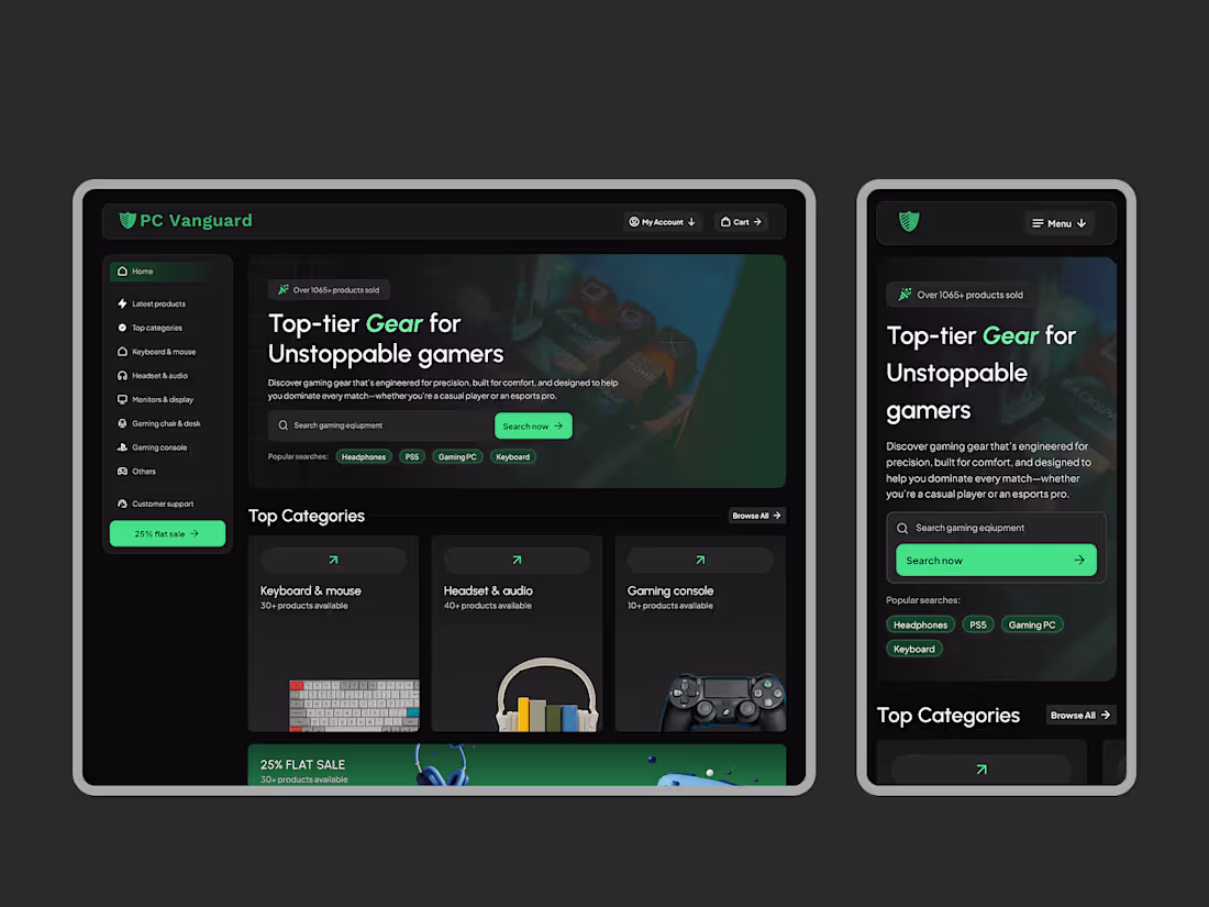 Cover image for Gaming Equipment Online Store – Branding & UX/UI