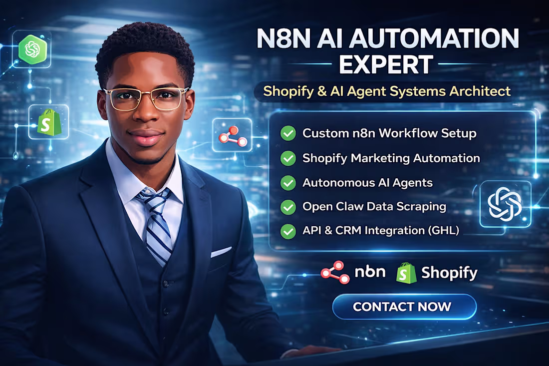 Cover image for n8n AI Agent Engineering & Shopify Automation