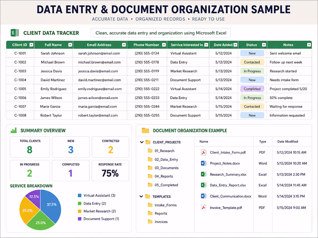 Cover image for Sample data entry and document