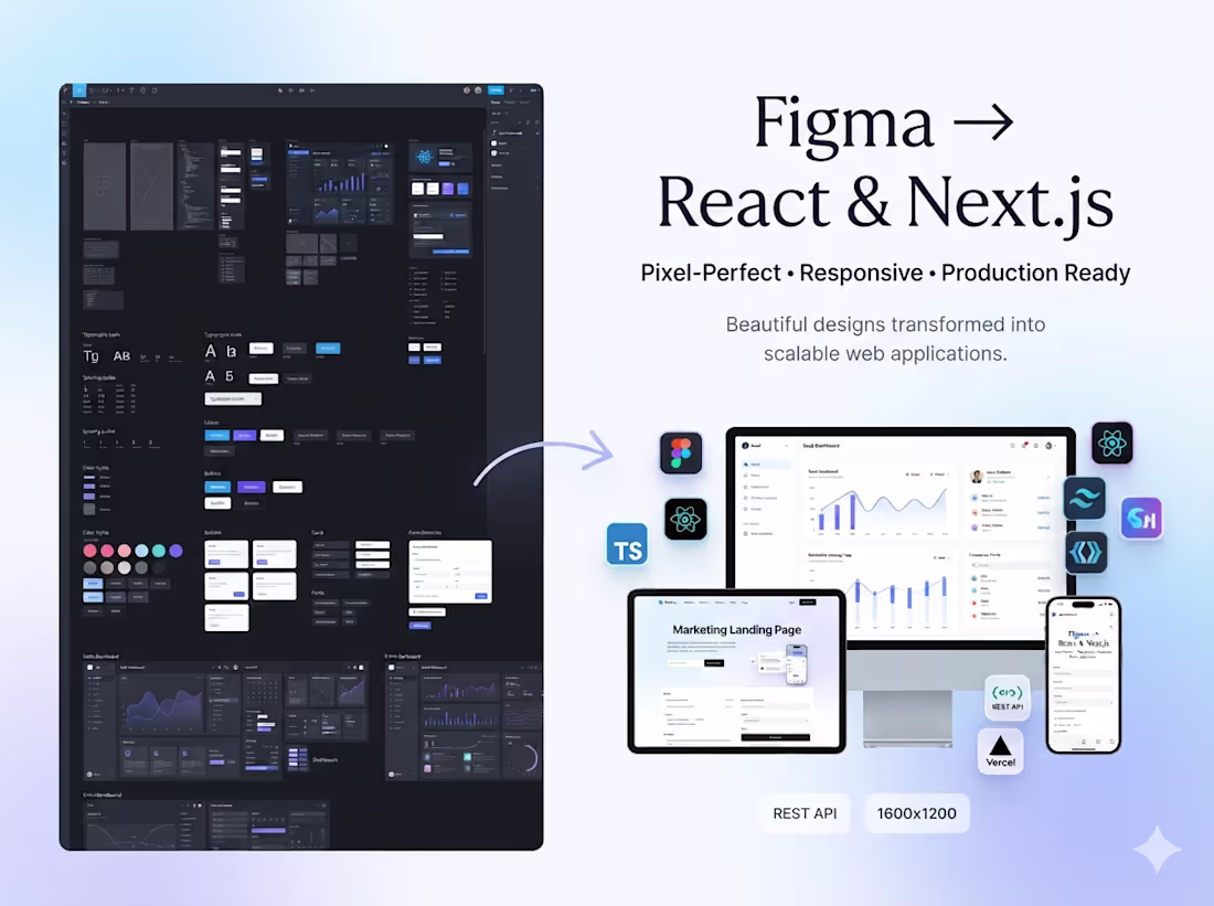 Cover image for Figma to React & Next.js Development | Pixel-Perfect UI