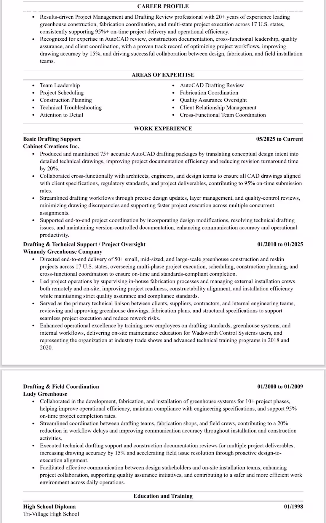 Cover image for PROJECT TITLE 
ATS-Optimized Executive Resume