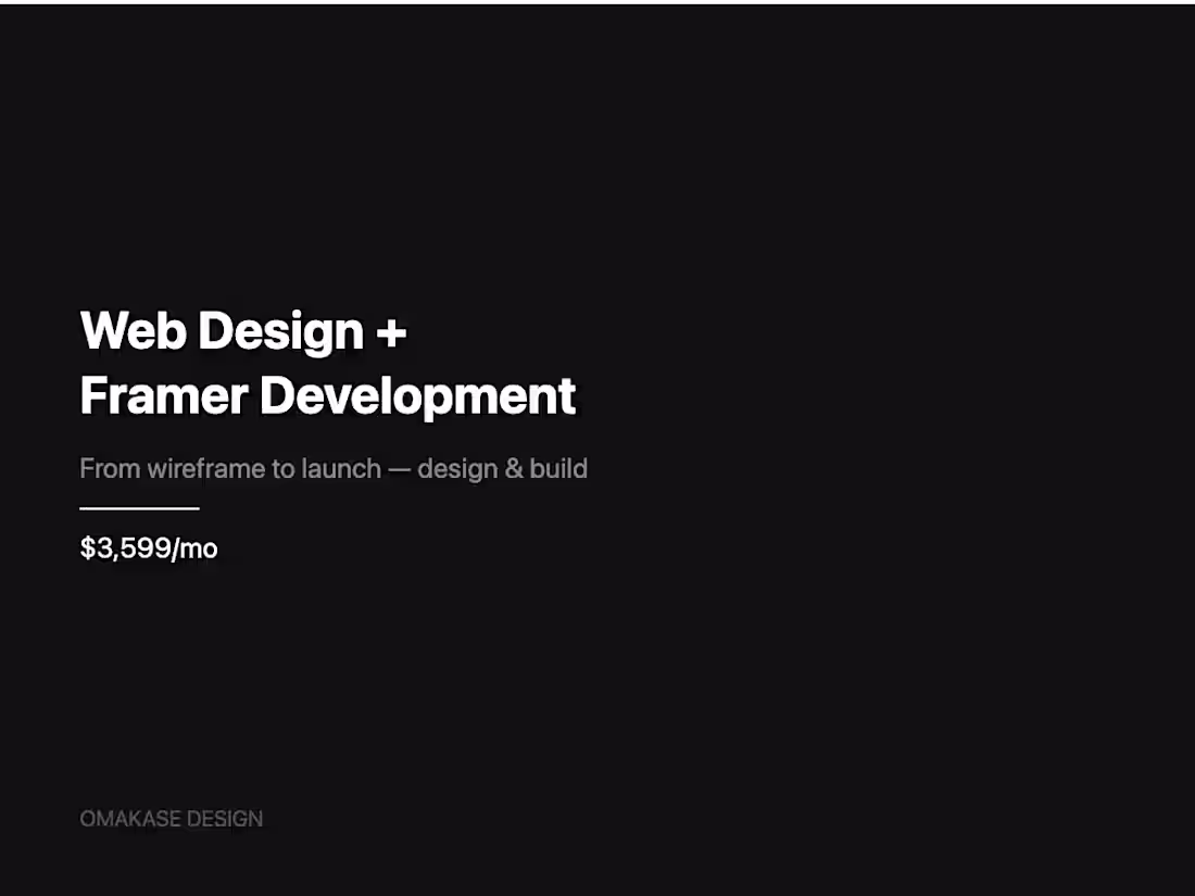Cover image for Web Design + Framer Development