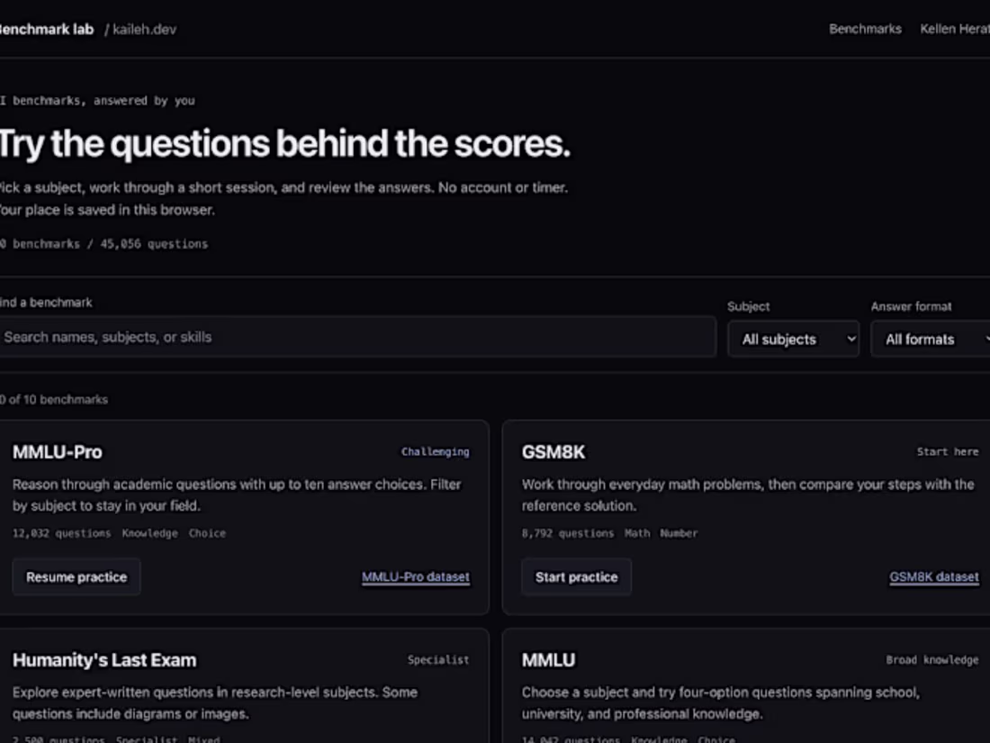 Cover image for Benchmark Lab: practice AI benchmark questions