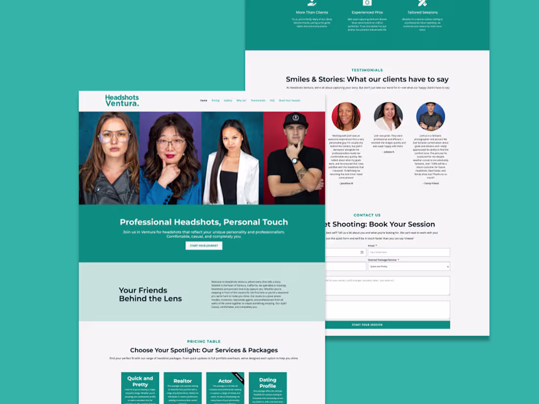 Cover image for Headshots Ventura |  Designed and Developed on Elementor