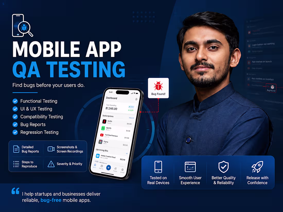 Cover image for Mobile App QA Testing with Detailed Bug Reports