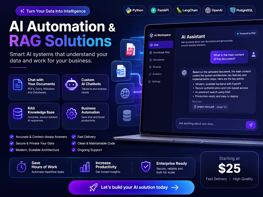 Cover image for RAG AI Chatbot & Knowledge Base Development