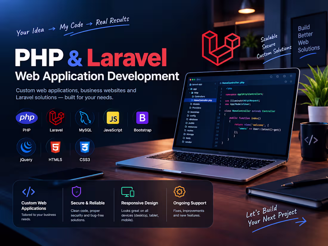 Cover image for PHP & Laravel Web Application Development