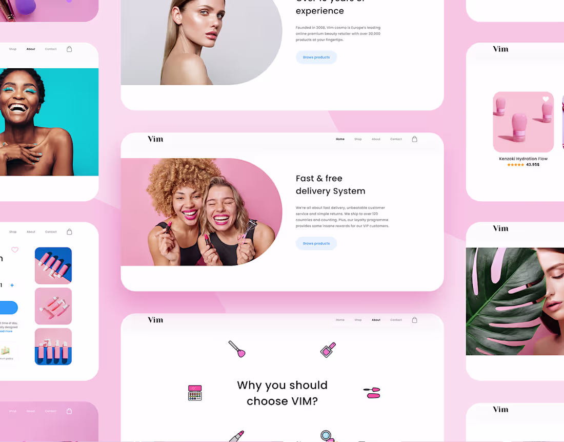 Cover image for Vim Beauty E-commerce UI/UX Design
