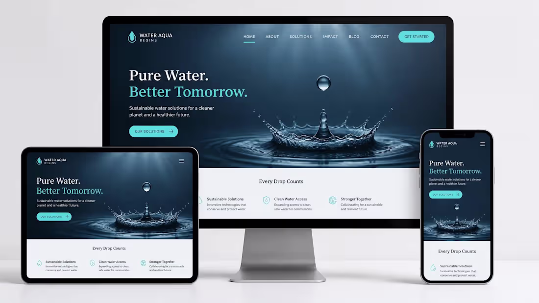 Cover image for WaterAquaBegins | Custom Web Design, SEO & Mobile Optimization