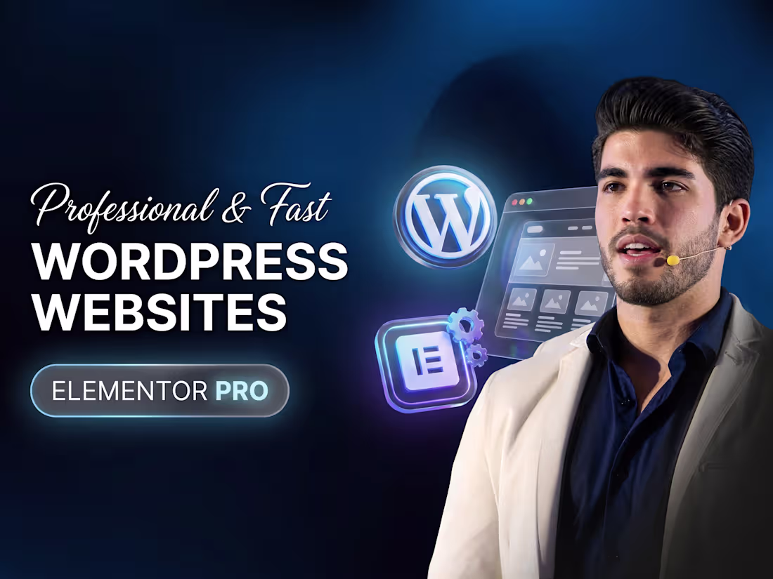Cover image for Custom Professional WordPress website using Elementor Pro 
