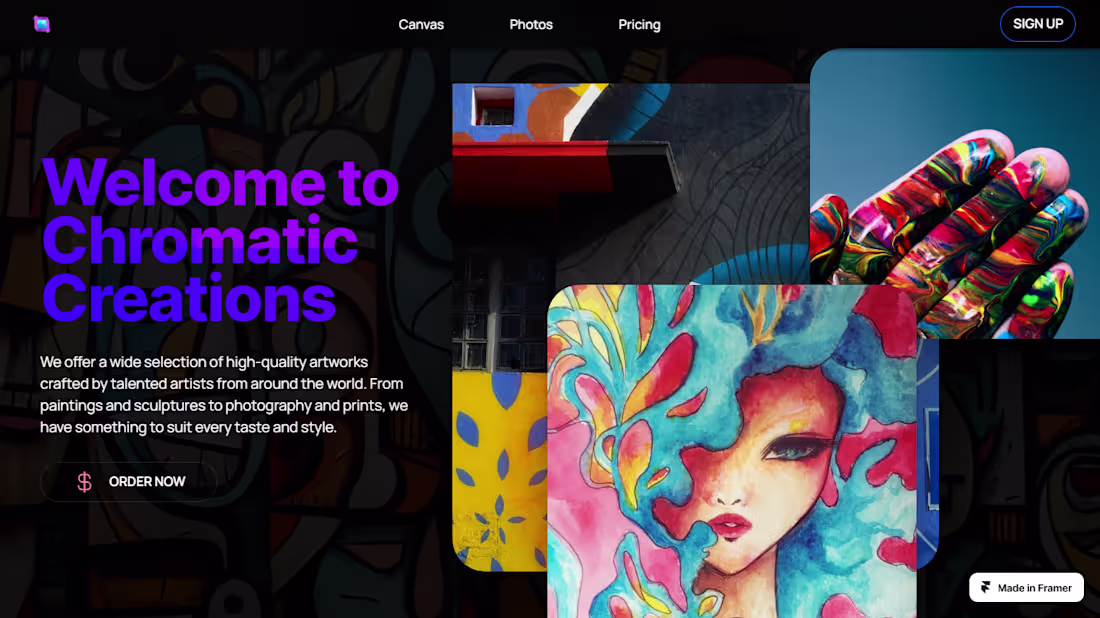 Cover image for Landing Page for a Dynamic Online Gallery
