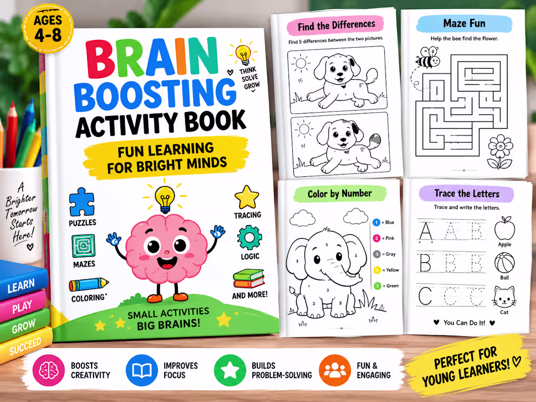 Cover image for Kids Brain-Boosting Activity Book
