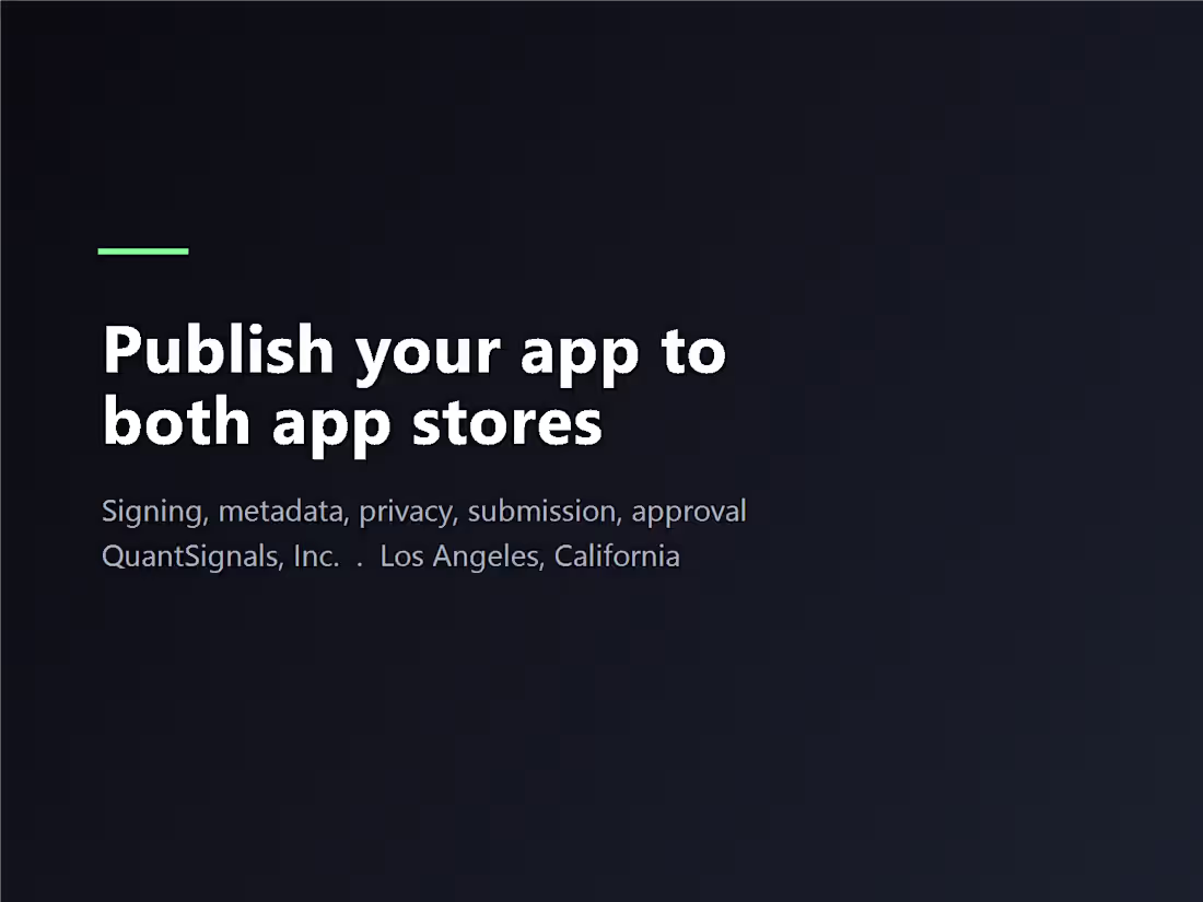 Cover image for Publish your app to the App Store and Google Play
