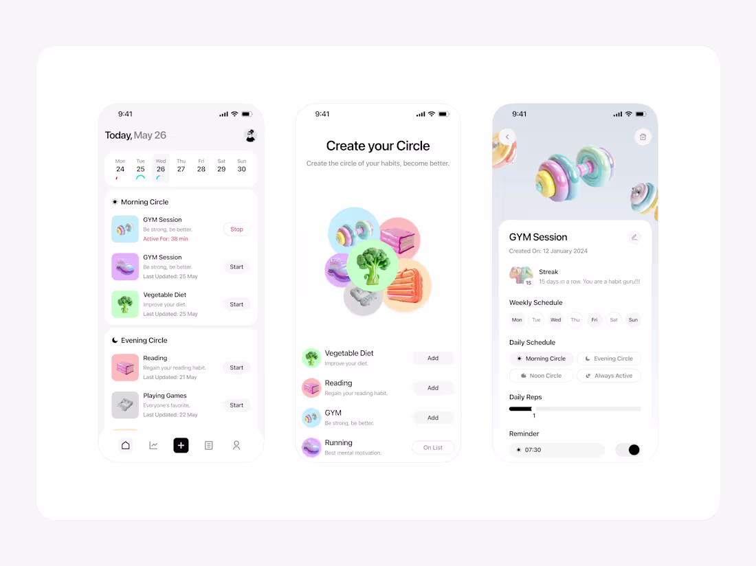 Cover image for HabitUP - Habit Tracker App UX / UI Design 