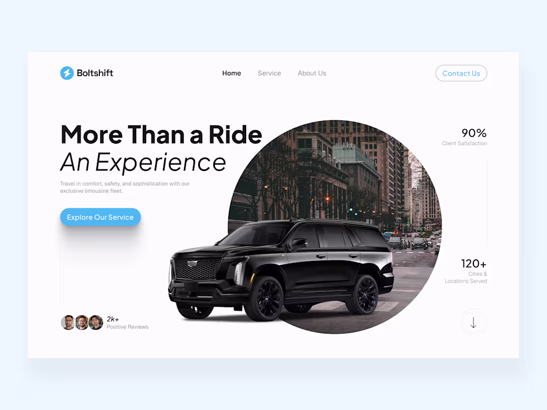 Cover image for limousine Car Service Website Hero Section Design. #uiuxdesi...