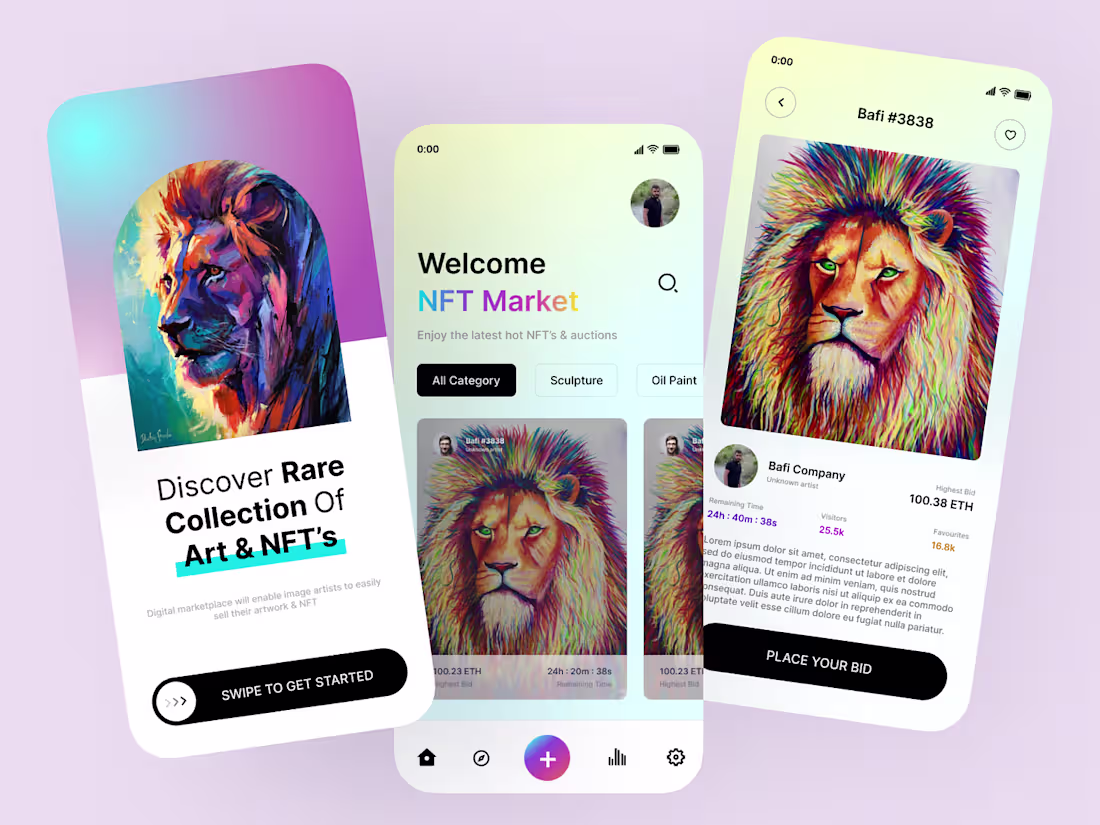 Cover image for NFT Mobile App Design