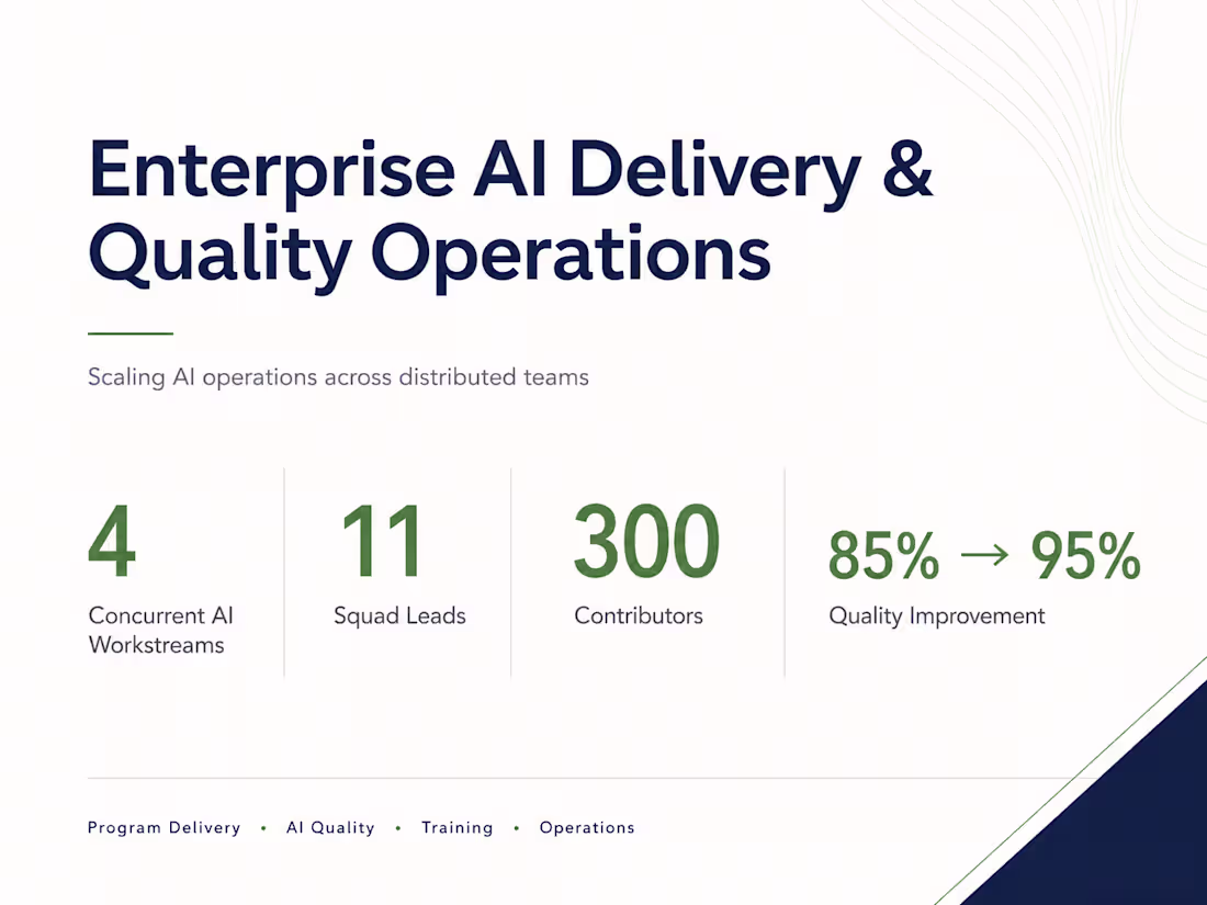 Cover image for Enterprise AI Delivery & Quality Operations