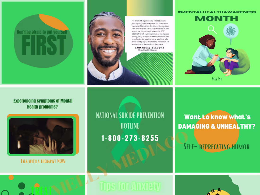 Cover image for IG Content For Fictional Mental Health Awareness Enthusiast Page