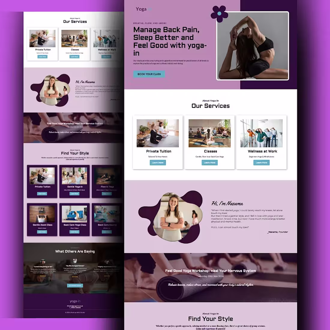 Yoga Studio Wellness Website Project project cover