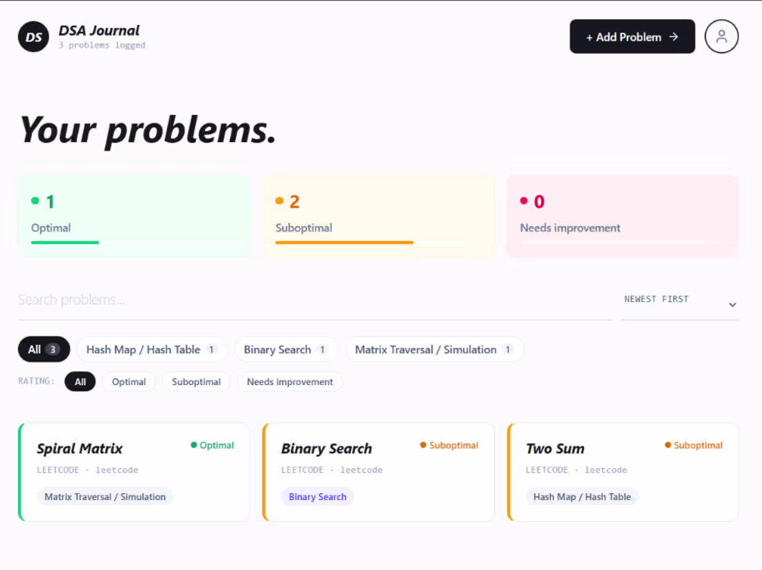 Cover image for A smart DSA platform to learn, practice, track, and master D...