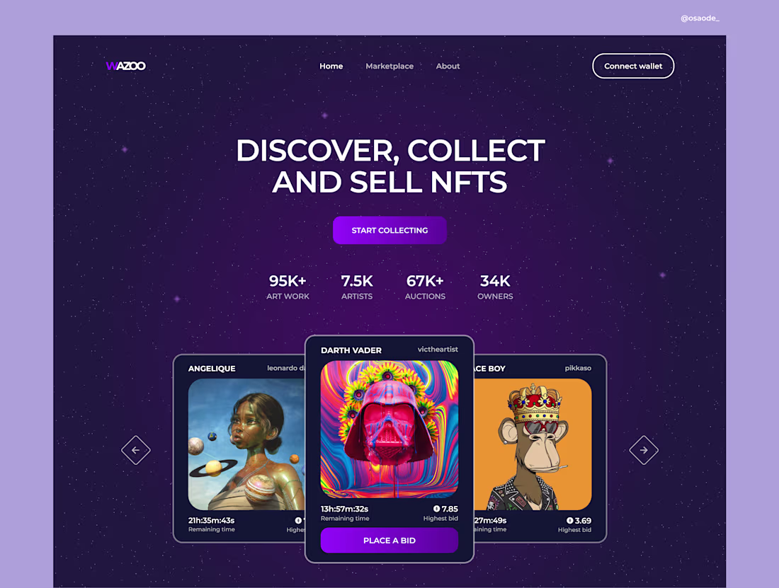 Cover image for Wazoo - buy, collect and sell NFTs