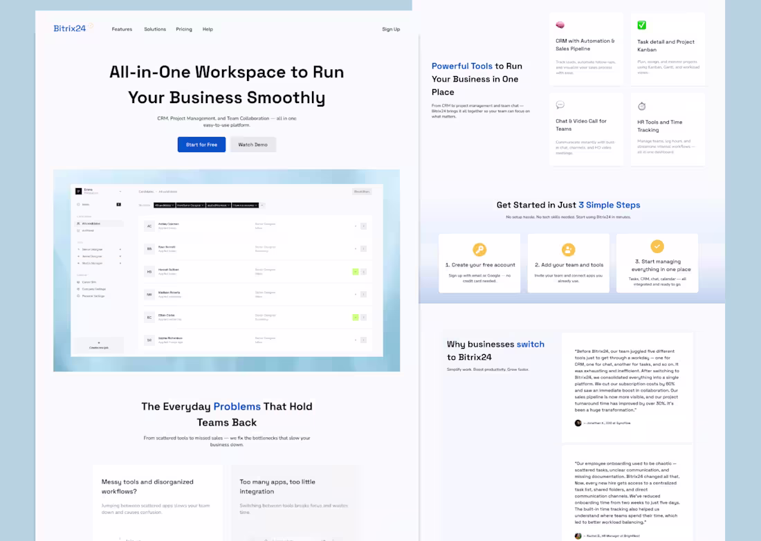 Cover image for Bitrix24 Homepage Redesign