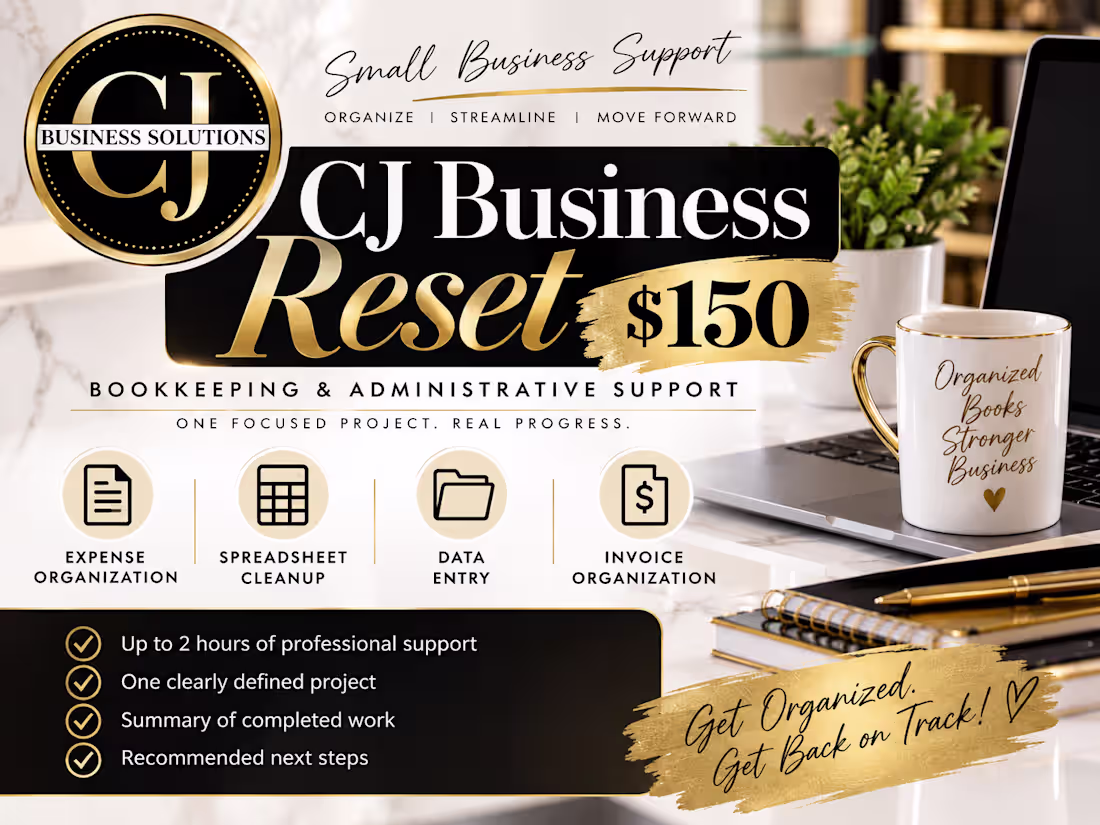 Cover image for CJ Business Reset | Bookkeeping & Admin Support