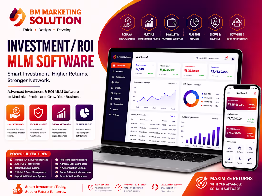 Cover image for Investment / ROI MLM Software