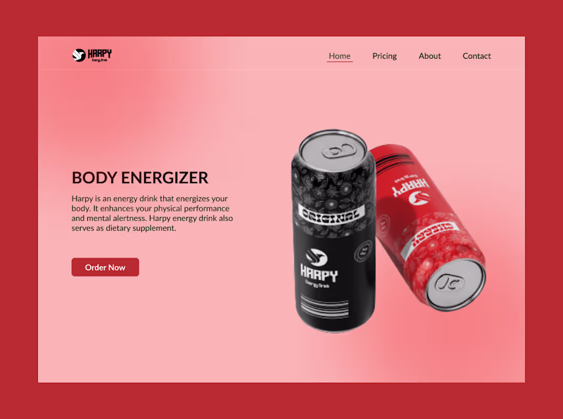 Cover image for Hero Section Design For An Energy Drink