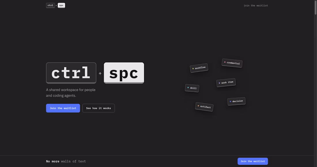 Cover image for CTRL+SPC — website design and
