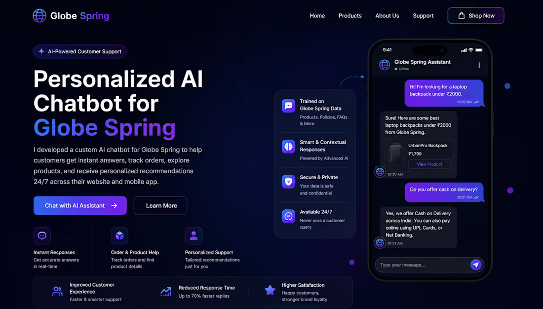 Cover image for Personalized AI Chatbot for Globe