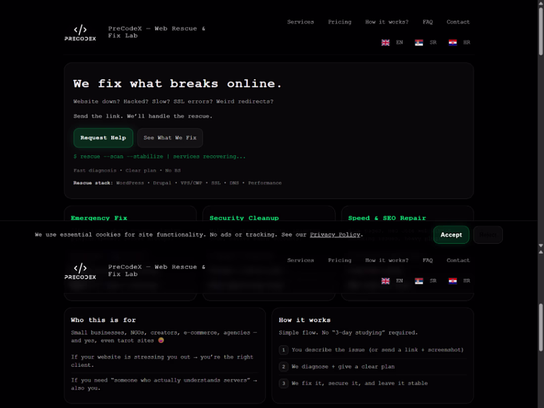 Cover image for PreCodeX is a multilingual web