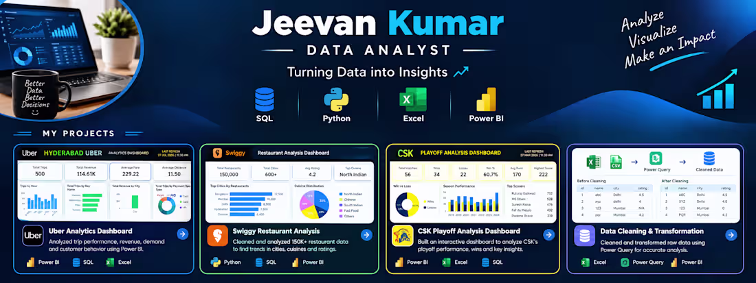 Cover image for My Data Analytics Work
I have