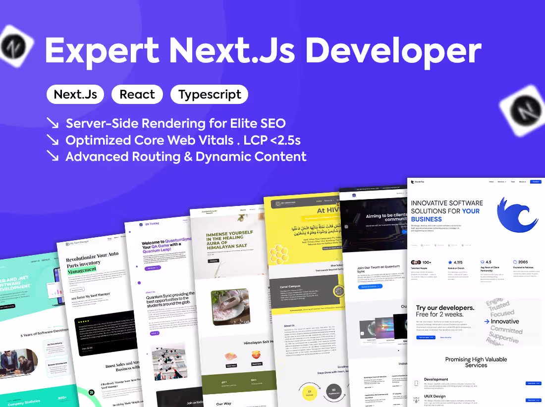 Cover image for Next.js Development | SSR | SaaS | High-Performance Web Apps