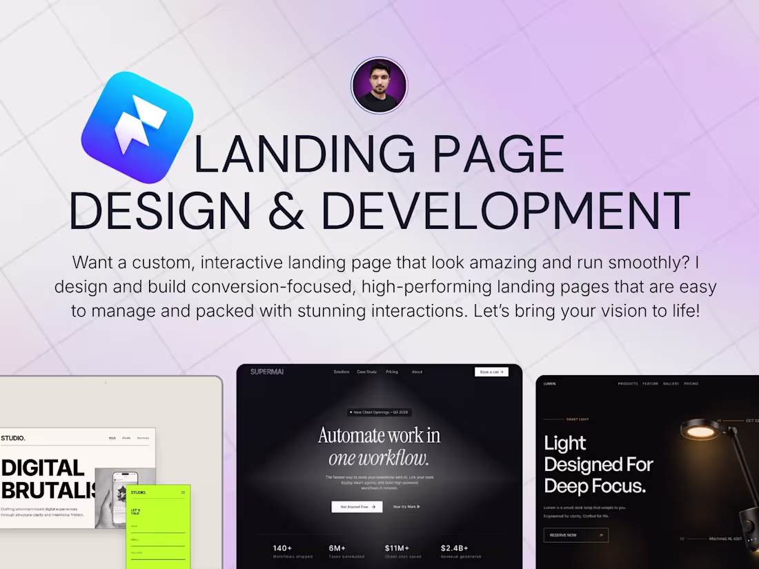 Cover image for High-Converting Framer Landing Page Design & Dev