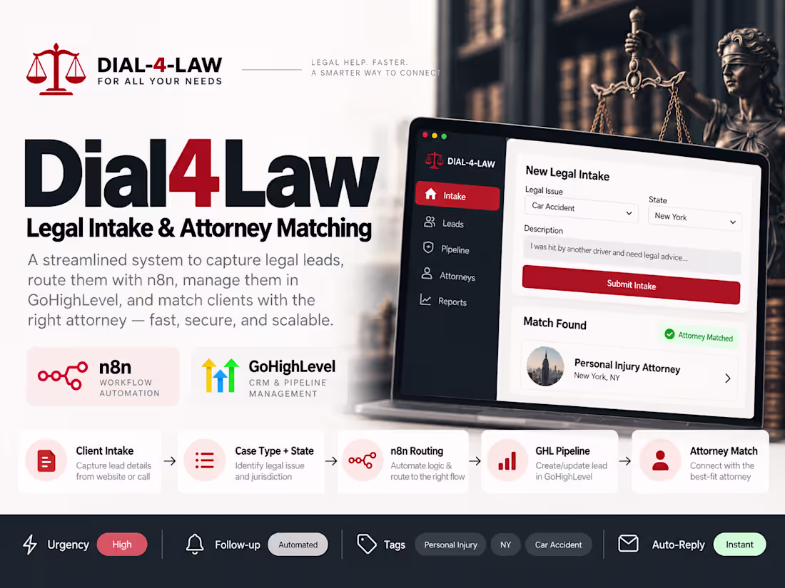 Cover image for Dial4Law — Legal Intake &
