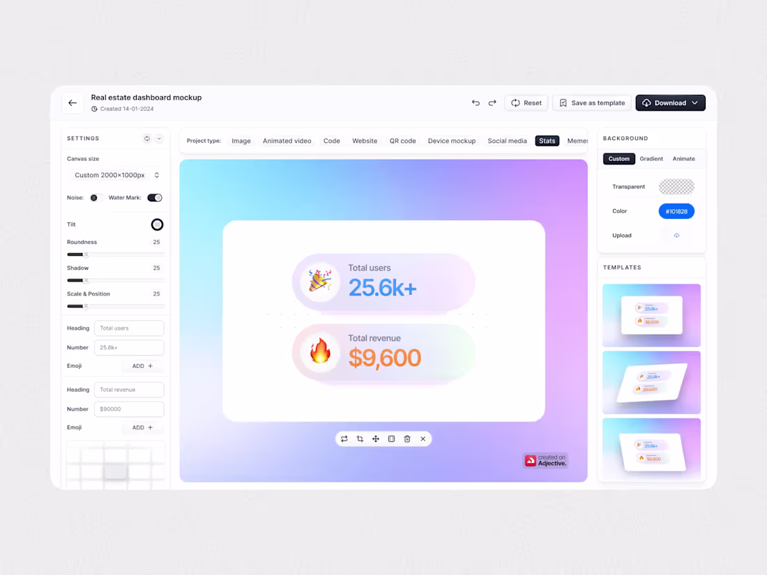 Cover image for Stats Template | Screenshot Beautifier