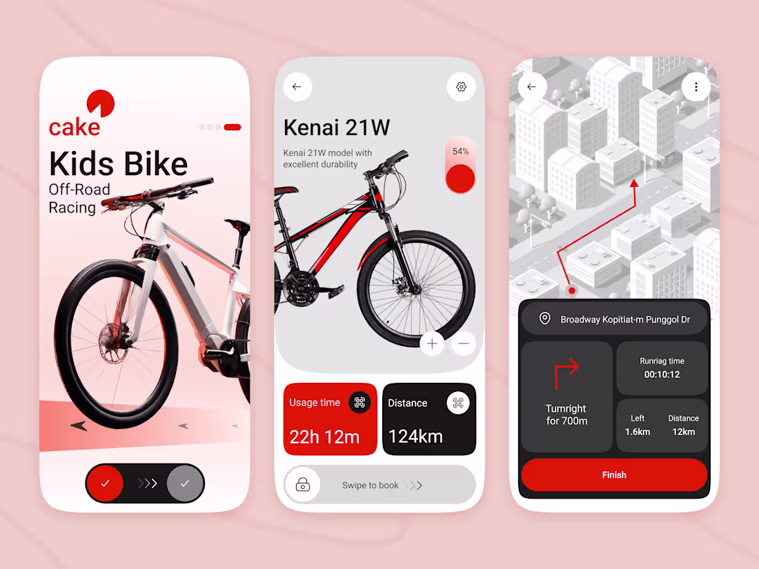 Cover image for Smart Bicycle –Mobile App Design UI/UX