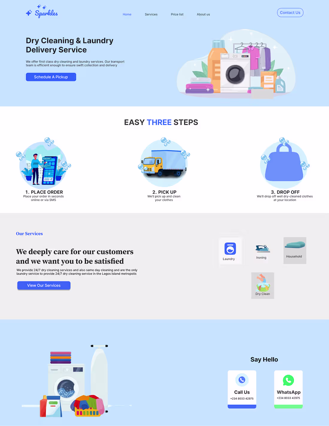 Cover image for Landing page for laundry website