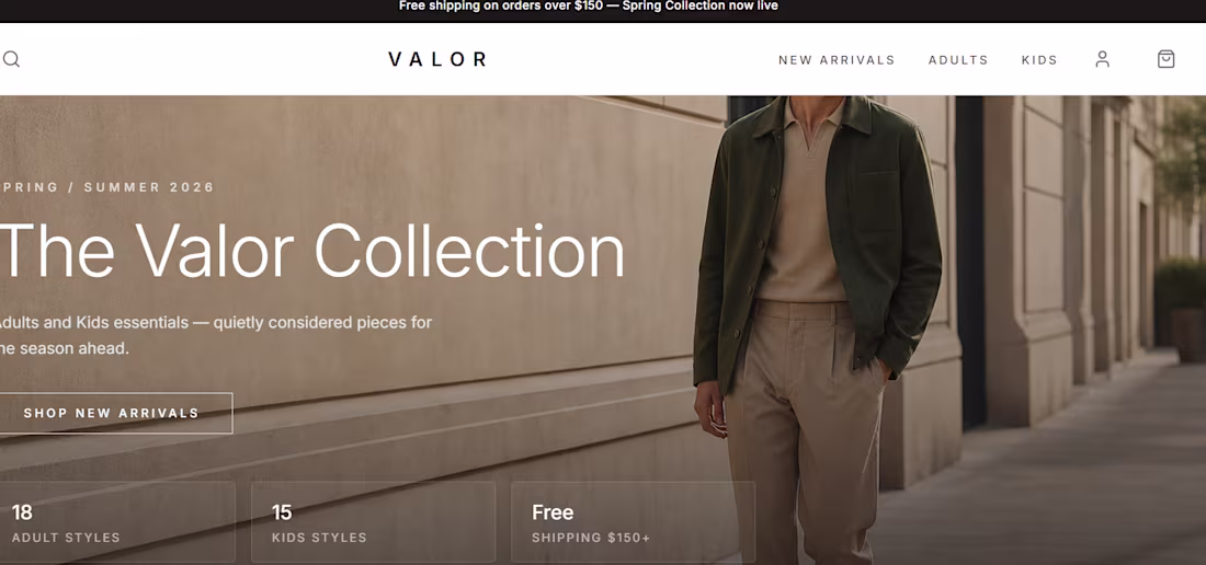 Cover image for Valor is a modern fashion