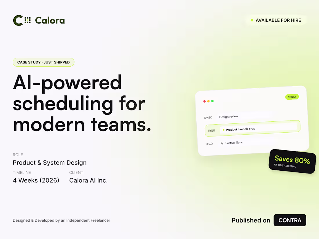 Cover image for Calora — From Concept to Live Framer Build