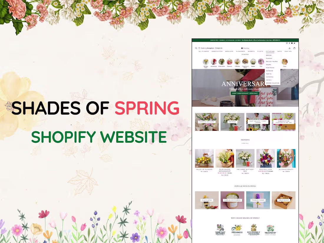 Cover image for Shades of Spring | Shopify Website 