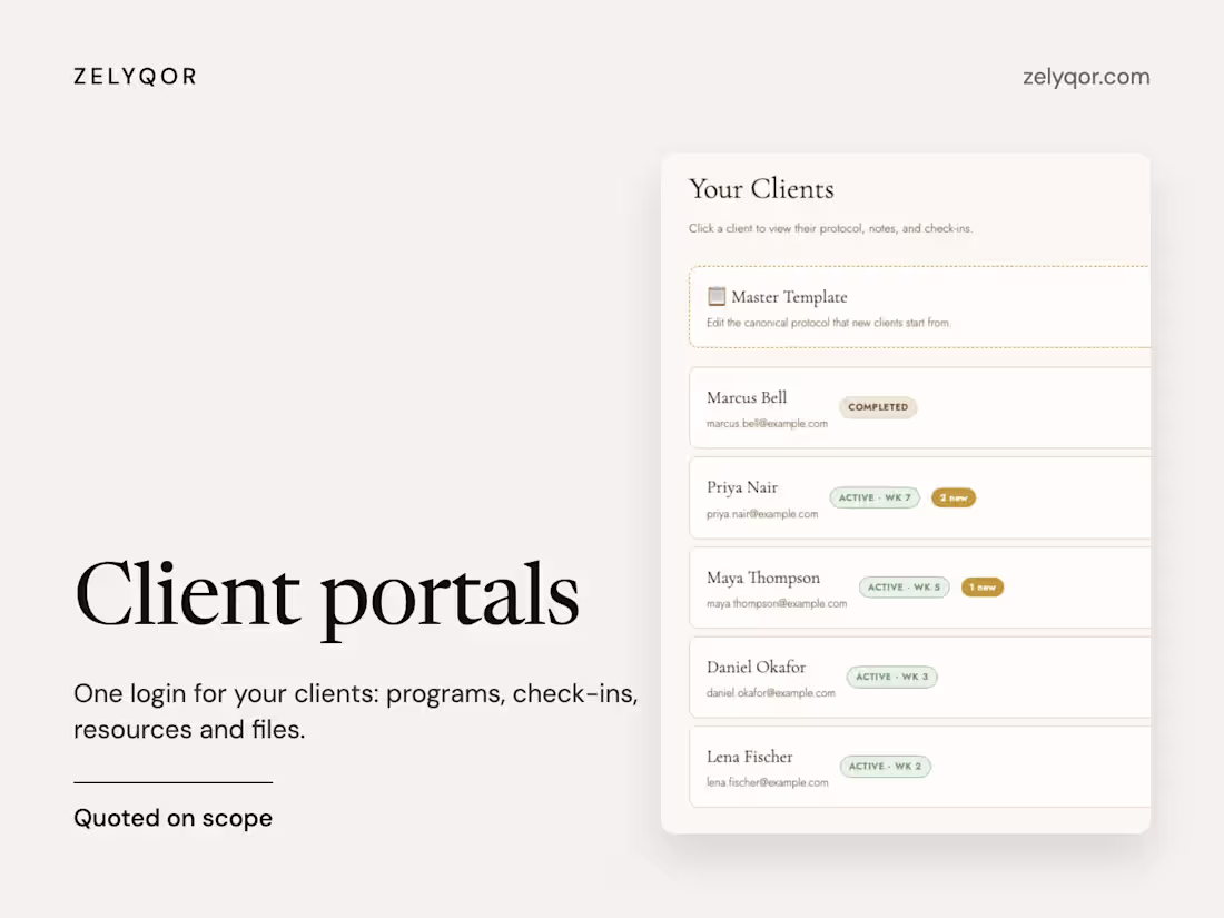 Cover image for Client Portal / Business System