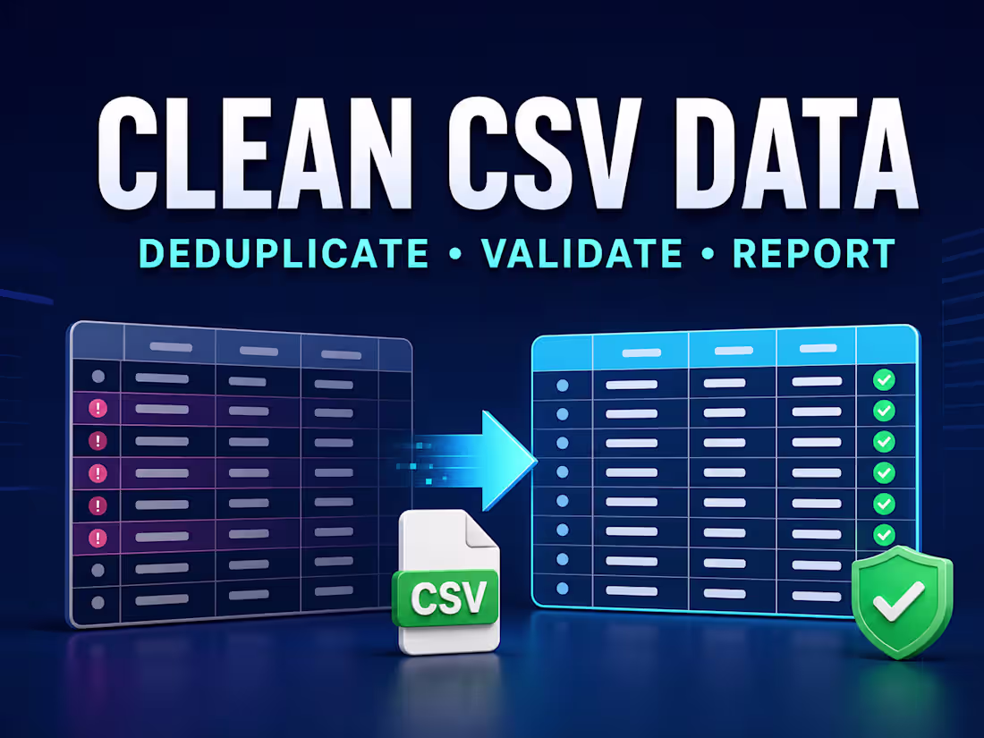 Cover image for CSV / XLSX Cleanup & Automation Sprint With QA