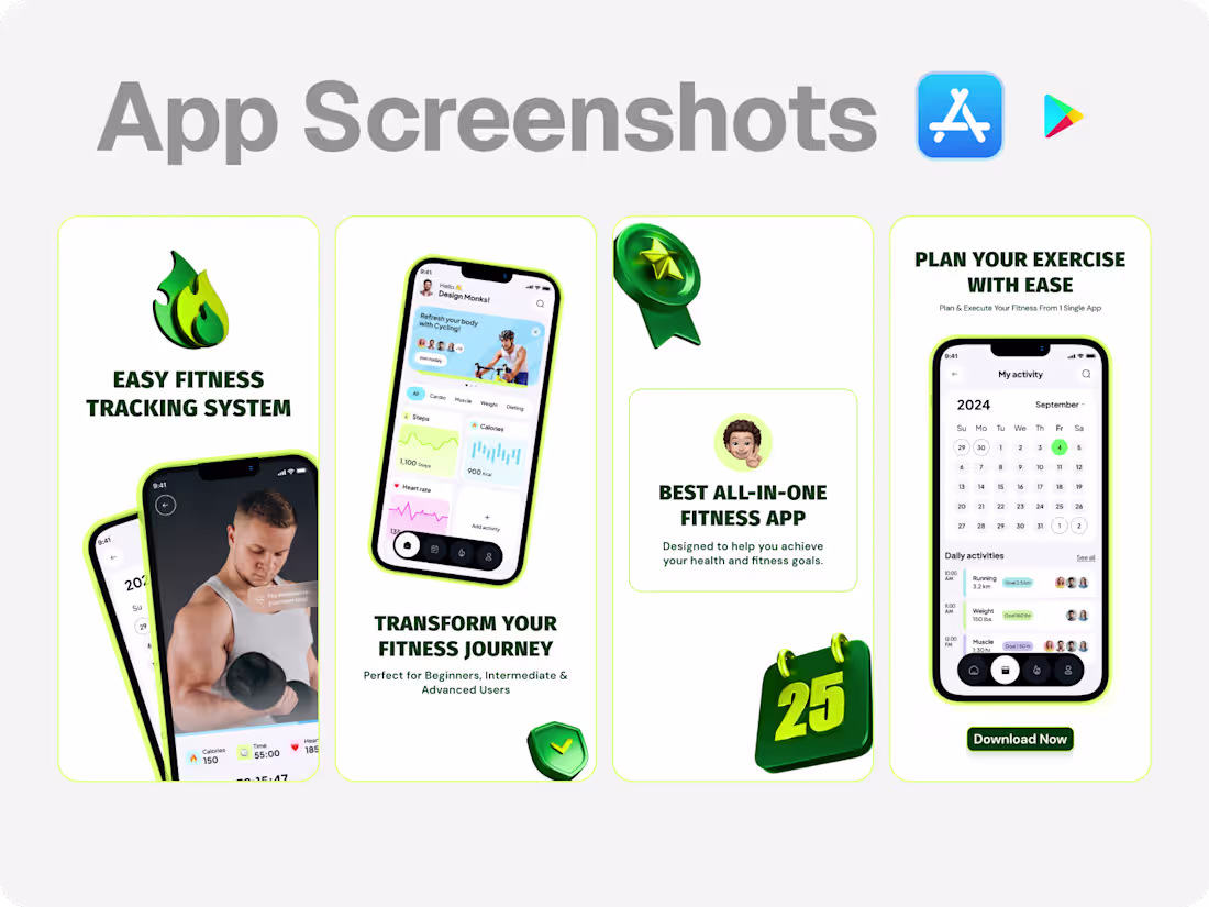 Cover image for I will design app store screenshots or play store screenshots