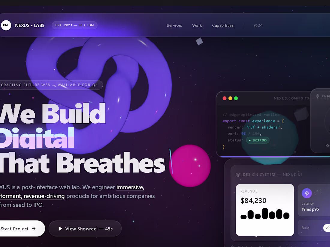 Cover image for :Landigpage built with Three.js
