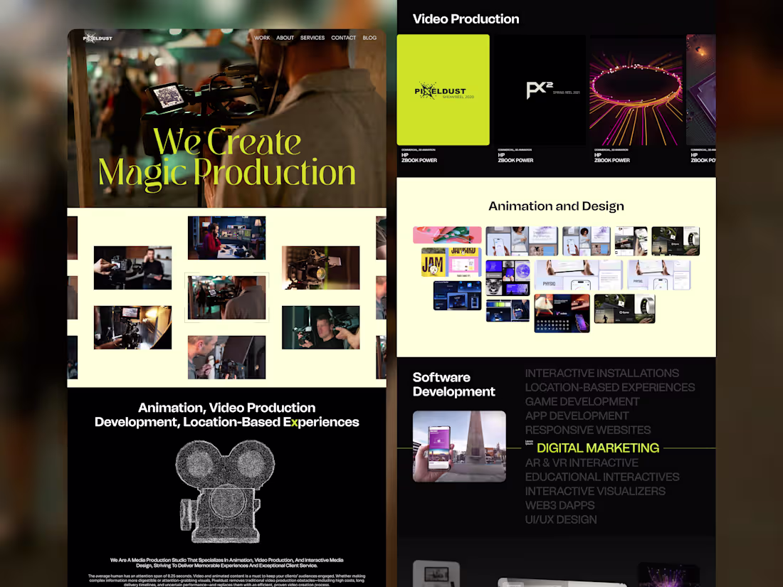 Cover image for Pixel Dust Creative Studio Website