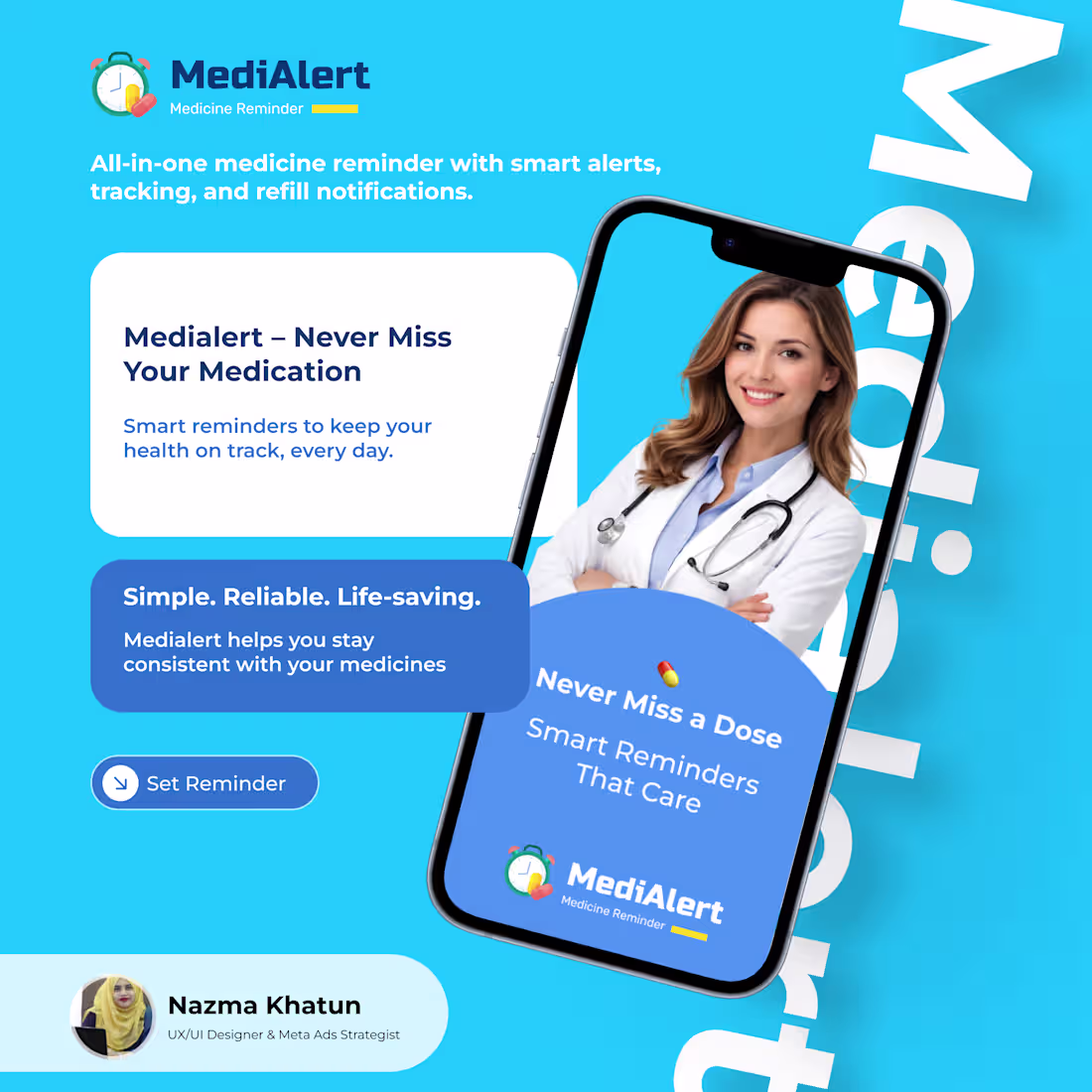 Cover image for Medialert – Medicine Reminder App