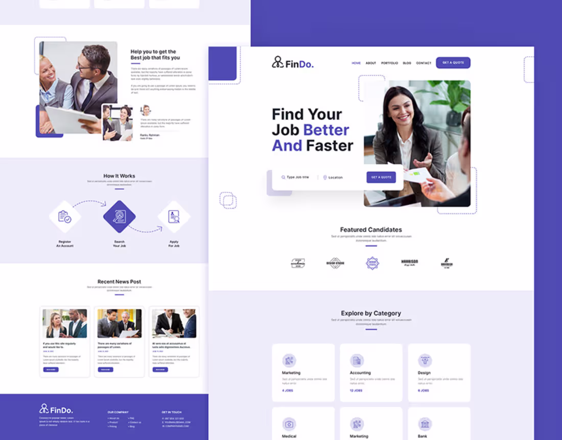 Cover image for Landing page design [FINDO] on Behance