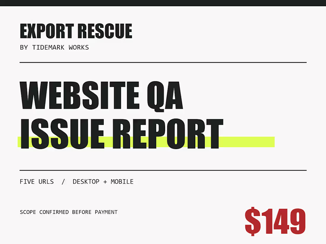 Cover image for Website QA review for five pages